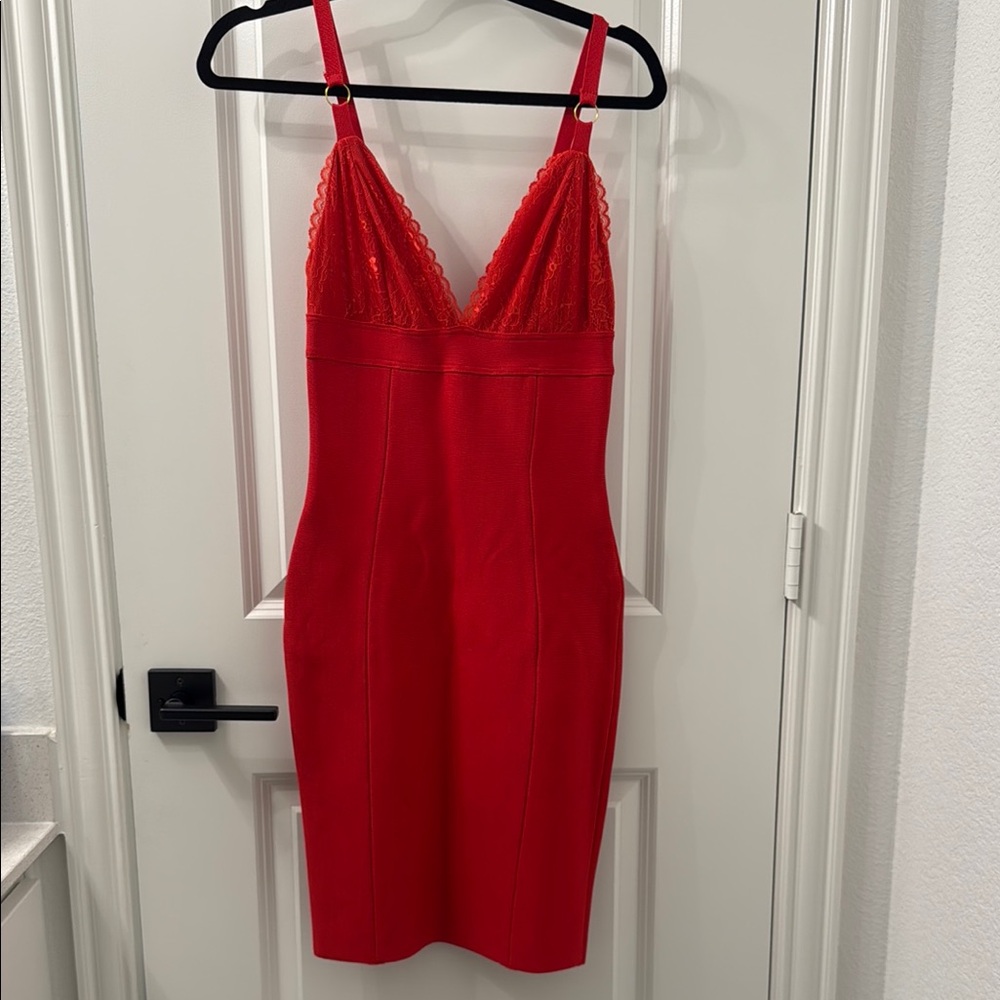 Elegant Red Lace Dress